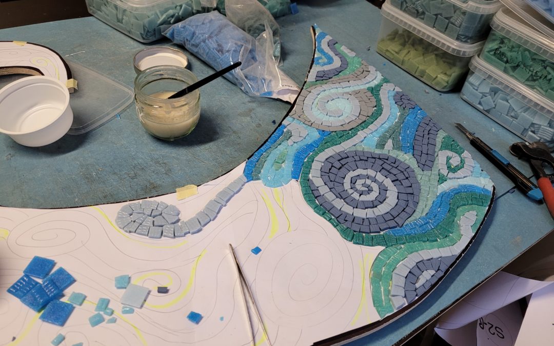 Mosaikarbeiten für das Kneippbecken in Bad Dürkheim starten